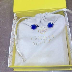 Kendra Scott earrings. Custom Color Bar - sapphire blue.